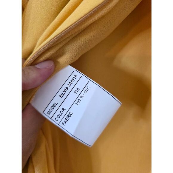 Santorelli Yellow Silk Dress 42 - Picture 6 of 10